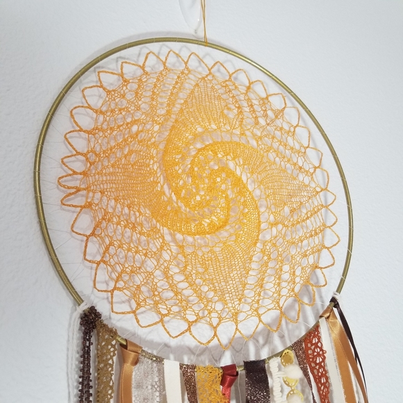 🌸 Medium One-of-a-kind Unique Handmade Boho Dream Catcher Wall Home Decor - Picture 2 of 6